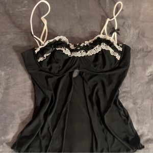 Edikted Black Camisole with Lace Detail